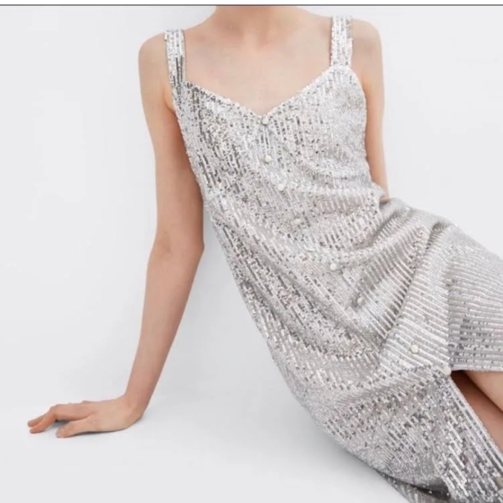Zara Trafaluc Sequined dress Size L NWOT